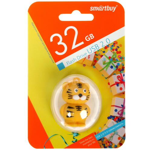 Купить Память USB Flash 32 ГБ Smartbuy Wild Series "Тигр" [SB32GBTIGERW]  4851331. Характеристики, отзывы и цены в Донецке
