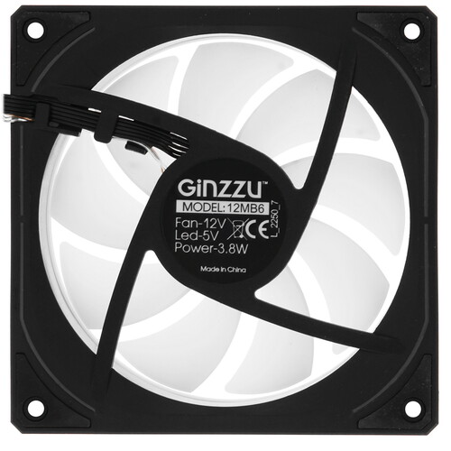 Купить Вентилятор GiNZZU RGB 12MB6  черный  9230101. Характеристики, отзывы и цены в Донецке