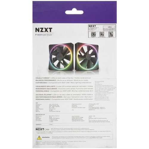 Купить Комплект вентиляторов NZXT F140 RGB DUO Double pack  5610399. Характеристики, отзывы и цены в Донецке