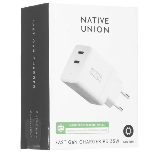 Купить Сетевое зарядное устройство Native Union Fast GaN Charger PD 35W белый  5466018. Характеристики, отзывы и цены в Донецке
