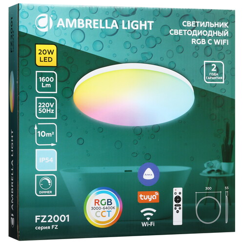 Купить Светильник потолочный Ambrella Light FZ2001 WH белый/белый  5620844. Характеристики, отзывы и цены в Донецке