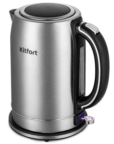 Купить Электрочайник Kitfort КТ-6175 серебристый  9220555. Характеристики, отзывы и цены в Донецке