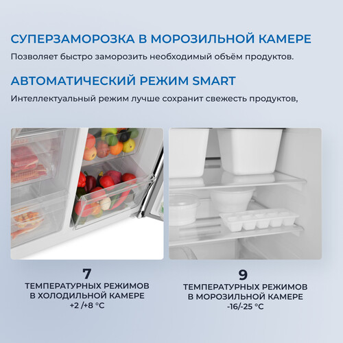 Купить Холодильник Side by Side   ZUGEL ZRSS630B черный  9953099. Характеристики, отзывы и цены в Донецке