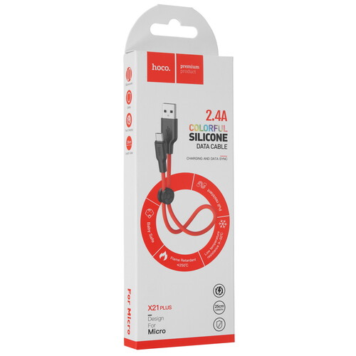 Купить Кабель круглый Hoco micro USB - USB 2.0 Type-A красный 0.25 м  9244468. Характеристики, отзывы и цены в Донецке