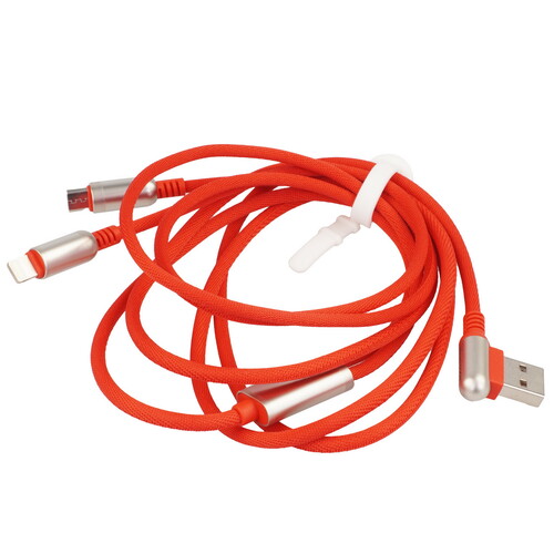 Купить Кабель круглый Hoco Lightning 8-pin, micro USB - USB 2.0 Type-A красный 1.5 м  9238209. Характеристики, отзывы и цены в Донецке