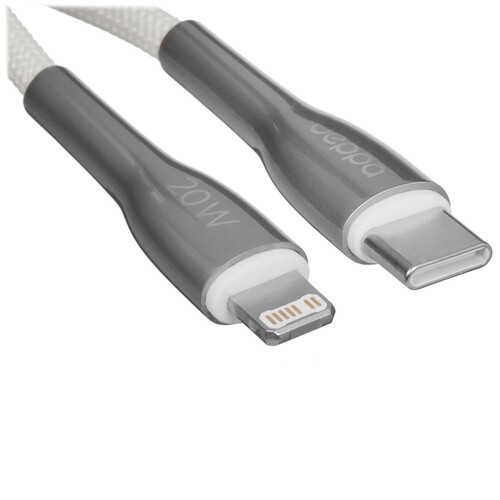Купить Кабель круглый DEPPA Lightning 8-pin - USB Type-C белый 1 м  9096804. Характеристики, отзывы и цены в Донецке