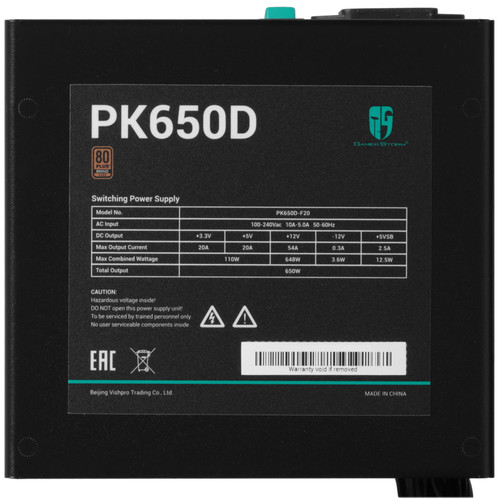 Купить Блок питания DEEPCOOL GamerStorm PK650D [R-PK650D-FA0B-WGEU] черный  5606348. Характеристики, отзывы и цены в Донецке