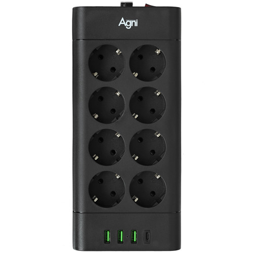 Купить Сетевой фильтр AGNI TP-FA4U8E-C черный  9289260. Характеристики, отзывы и цены в Донецке