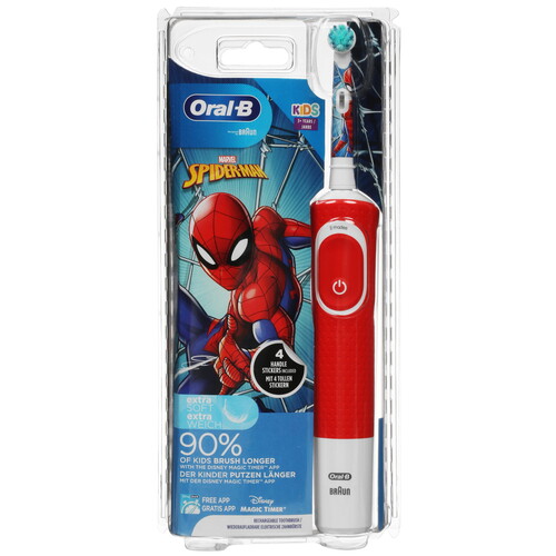 Купить Электрическая зубная щетка Braun Oral-B Vitality Kids D100.413.2K Spiderman красный  5414839. Характеристики, отзывы и цены в Донецке