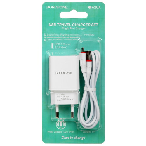 Купить Сетевое зарядное устройство Borofone BA20A Sharp белый  5367573. Характеристики, отзывы и цены в Донецке