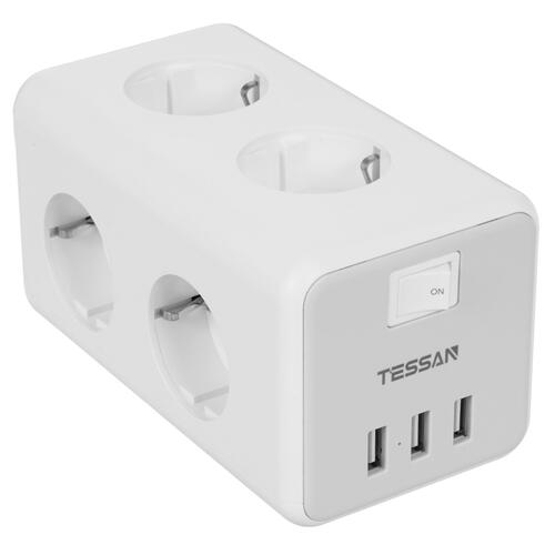 Купить Сетевой фильтр Tessan TS-306 серый  5366306. Характеристики, отзывы и цены в Донецке