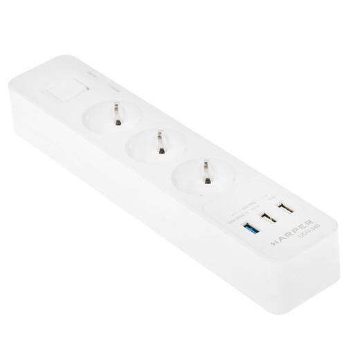 Купить Сетевой фильтр Harper UCH-340 белый  1678659. Характеристики, отзывы и цены в Донецке