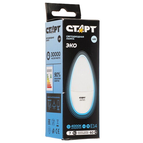 Купить Лампа светодиодная Старт LEDCandleE14 7W 40 WS  9180417. Характеристики, отзывы и цены в Донецке