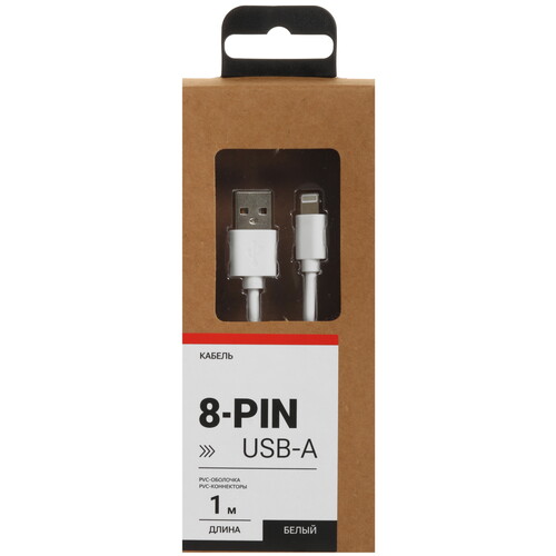 Купить Кабель круглый Aceline Lightning 8-pin - USB 2.0 Type-A белый 1 м  9086527. Характеристики, отзывы и цены в Донецке