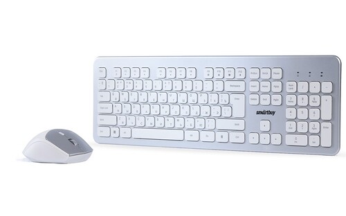 Купить Клавиатура+мышь беспроводная   Smartbuy 233616AG серебристый  9190195. Характеристики, отзывы и цены в Донецке