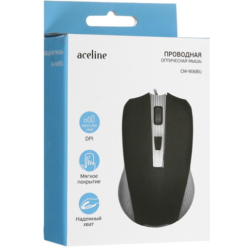Купить Мышь проводная Aceline CM-906BU  черный  5459310. Характеристики, отзывы и цены в Донецке