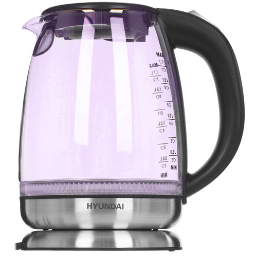 Купить Электрочайник Hyundai HYK-G8800 серебристый  9228365. Характеристики, отзывы и цены в Донецке