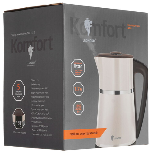 Купить Электрочайник Leonord LE- 1512 бежевый  9208481. Характеристики, отзывы и цены в Донецке