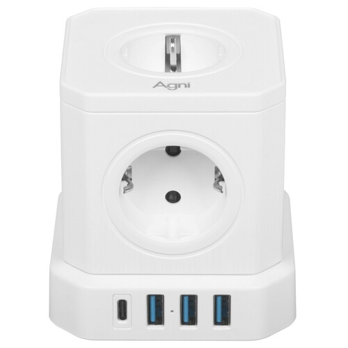 Купить Сетевой фильтр AGNI TP-VE4U5E-C белый  9289303. Характеристики, отзывы и цены в Донецке
