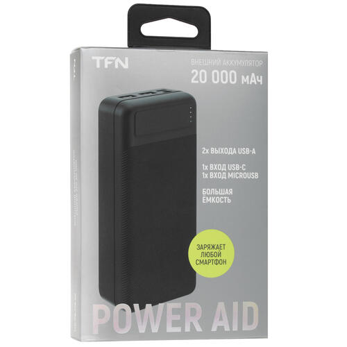 Купить Портативный аккумулятор TFN PowerAid черный  5000388. Характеристики, отзывы и цены в Донецке