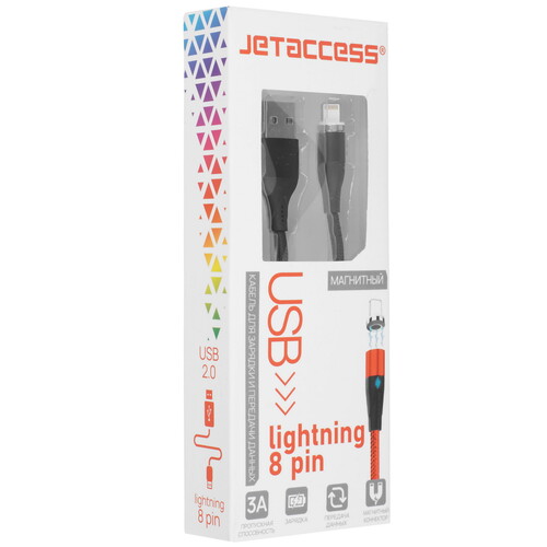 Купить Кабель круглый JETACCESS Lightning 8-pin - USB 2.0 Type-A черный 2 м  5617827. Характеристики, отзывы и цены в Донецке