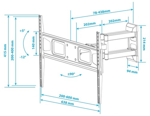 Купить Кронштейн для ТВ Kromax CORBEL-11 серый  9190497. Характеристики, отзывы и цены в Донецке
