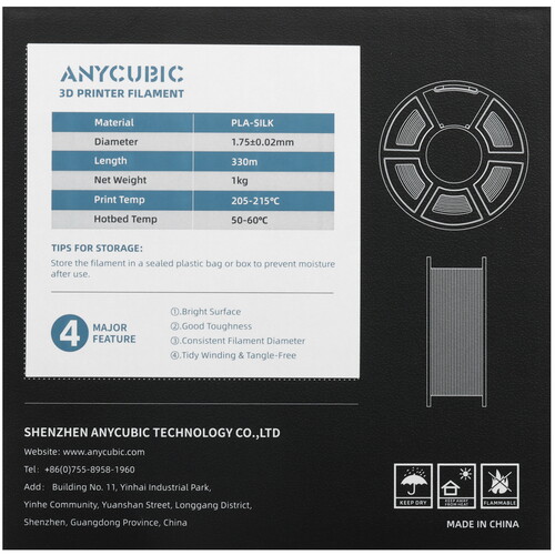 Купить Пластик Anycubic PLA Silk  5499244. Характеристики, отзывы и цены в Донецке