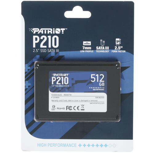 Купить 512 ГБ 2.5" SATA накопитель Patriot Memory P210  4702171. Характеристики, отзывы и цены в Донецке
