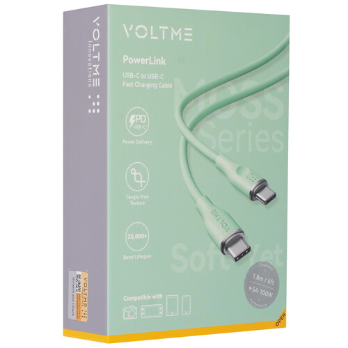 Купить Кабель круглый VOLTME USB Type-C - USB Type-C зеленый 1.8 м  9210973. Характеристики, отзывы и цены в Донецке