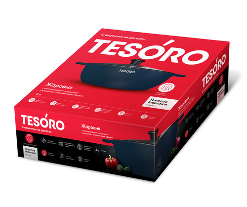 Купить Жаровня Tesoro Florence Induction total TF6540tbi синий  9165201. Характеристики, отзывы и цены в Донецке