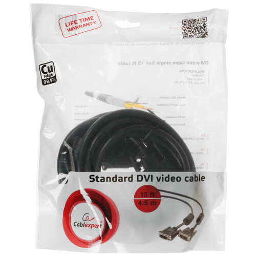 Купить Кабель  Cablexpert DVI-D - DVI-D, 4.5 м  5601928. Характеристики, отзывы и цены в Донецке