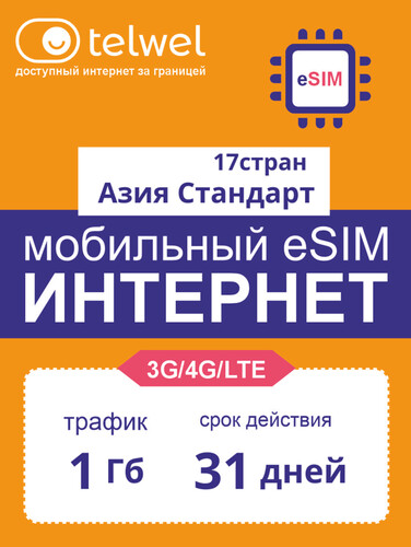 Купить карта оплаты Telwel Интернет и мессенджеры Азия Стандарт Азия  5628048. Характеристики, отзывы и цены в Донецке