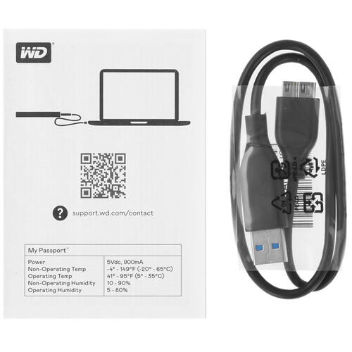 Купить 5 ТБ Внешний HDD WD My Passport [WDBPKJ0050BBK-WESN]  5046898. Характеристики, отзывы и цены в Донецке