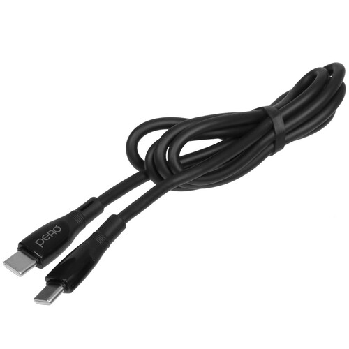 Купить Кабель круглый PERO USB Type-C - USB Type-C черный 1 м  5474210. Характеристики, отзывы и цены в Донецке
