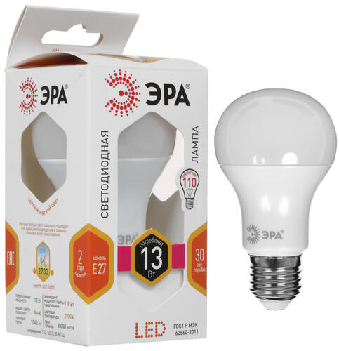 Купить Лампа светодиодная ЭРА LED E27/A60/13w/827  1304822. Характеристики, отзывы и цены в Донецке