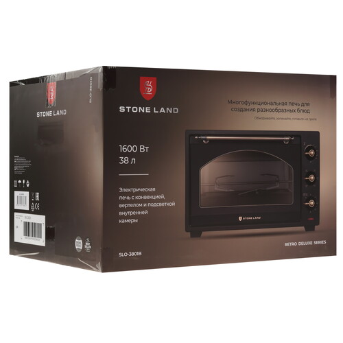 Купить Мини-печь Stone Land SLO-3801B черный  9309146. Характеристики, отзывы и цены в Донецке