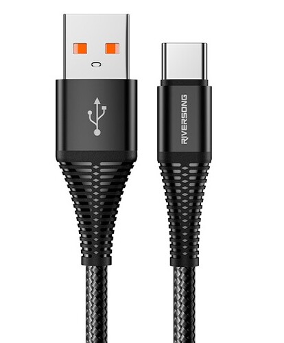 Купить Кабель круглый RIVERSONG USB Type-C - USB 2.0 Type-A черный 1 м  5489951. Характеристики, отзывы и цены в Донецке