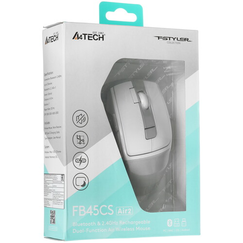 Купить Мышь беспроводная A4tech Fstyler FB45CS Air 2  9270140. Характеристики, отзывы и цены в Донецке