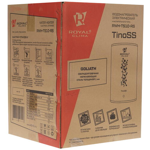 Купить Водонагреватель электрический Royal Clima RWH-TS10-RS  8145133. Характеристики, отзывы и цены в Донецке