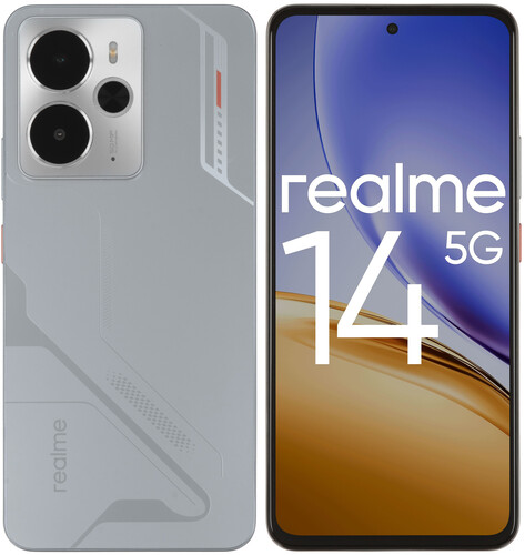 Купить 6.67" Смартфон realme 14 256 ГБ серебристый  5621434. Характеристики, отзывы и цены в Донецке