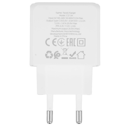 Купить Сетевое зарядное устройство Hoco CS13A белый  9237909. Характеристики, отзывы и цены в Донецке