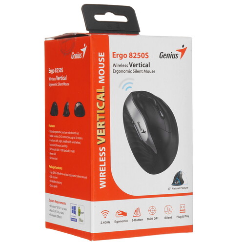 Купить Мышь беспроводная Genius Ergo 8250S  9140257. Характеристики, отзывы и цены в Донецке