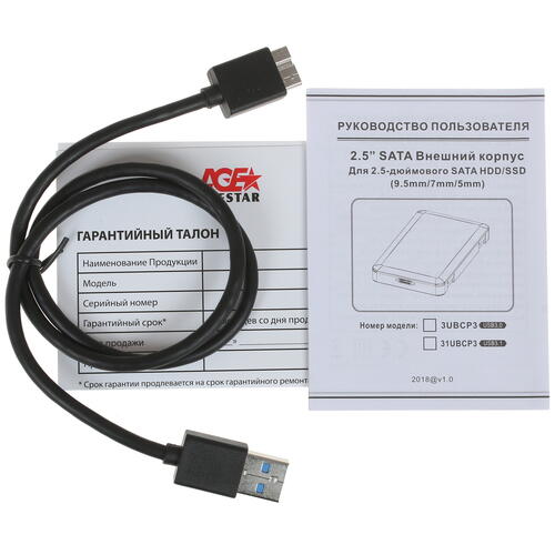 Купить 2.5" Внешний бокс AgeStar 3UBCP3  1352263. Характеристики, отзывы и цены в Донецке