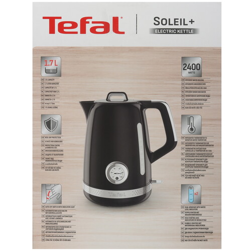Купить Электрочайник Tefal Soleil KO3558E0 черный  9313142. Характеристики, отзывы и цены в Донецке