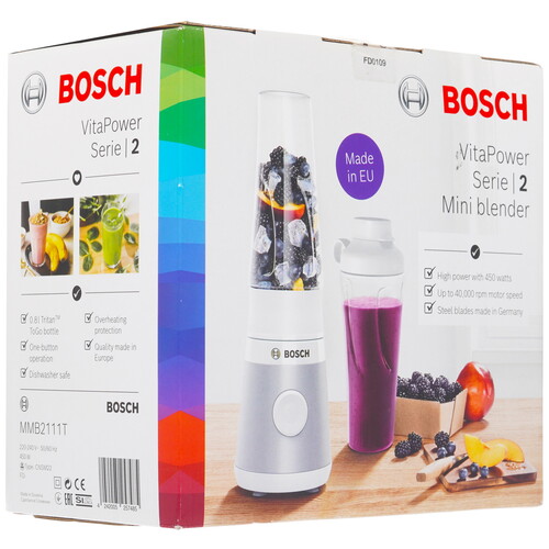 Купить Блендер стационарный Bosch MMB2111T серебристый  5355735. Характеристики, отзывы и цены в Донецке