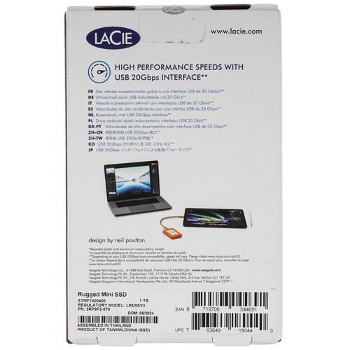 Купить 1024 ГБ Внешний SSD LaCie Rugged Mini  5471276. Характеристики, отзывы и цены в Донецке