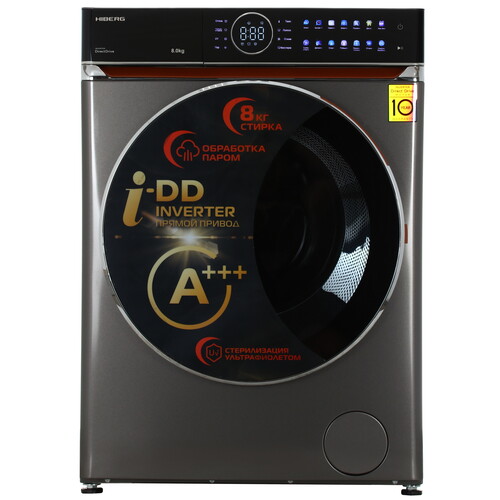 Купить Стиральная машина HIBERG i-DDQ10 - 814 Sd серый  9238387. Характеристики, отзывы и цены в Донецке