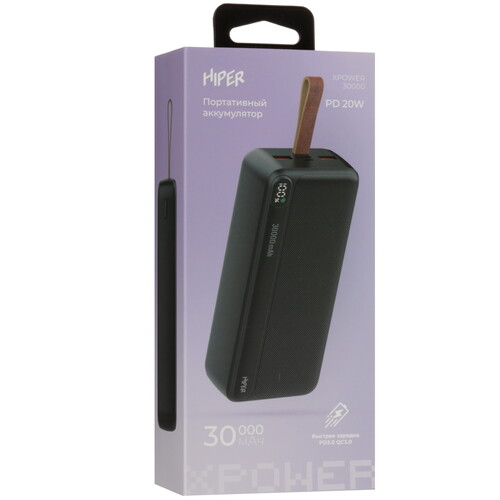 Купить Портативный аккумулятор HIPER XPOWER 30000 черный  5492761. Характеристики, отзывы и цены в Донецке