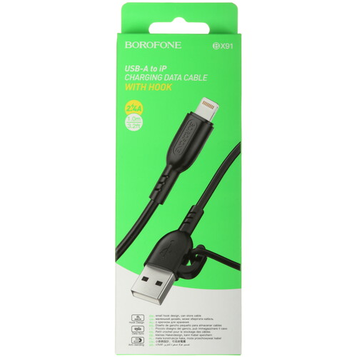 Купить Кабель круглый Borofone Lightning 8-pin - USB 2.0 Type-A черный 1 м  5475112. Характеристики, отзывы и цены в Донецке