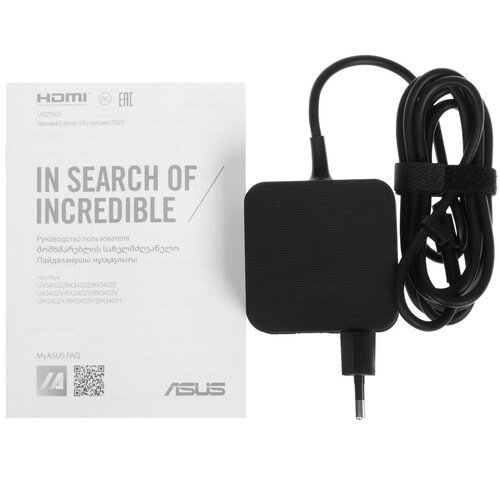 Купить 14" Ноутбук ASUS ZenBook 14 UM3402YA-KP838 черный  5460021. Характеристики, отзывы и цены в Донецке
